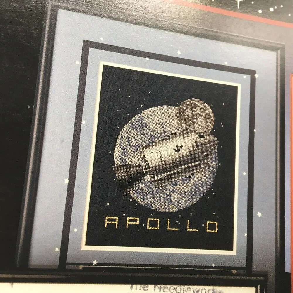 “Reach for the Stars” Cross Stitch Pattern Book Space Astronaut NASA Apollo
